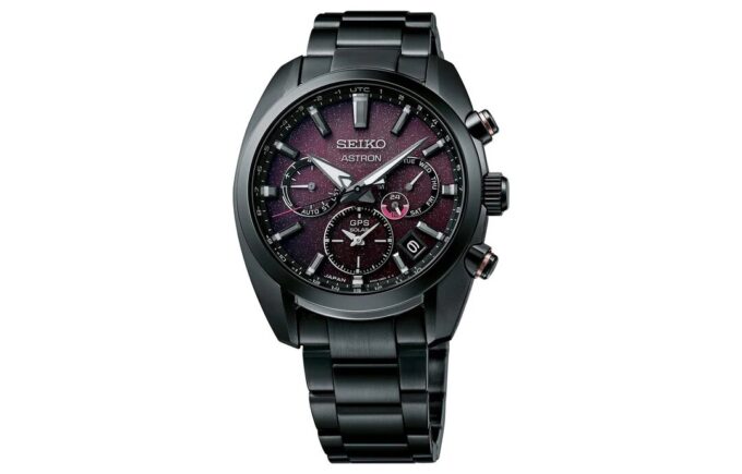 ASTRON Astron GPS Solar Dual-Time 42,7 mm Begrenset utgave Svart/Lilla