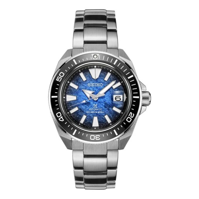 Prospex-serien safirglass Warrior Gradient Blue Steel Strip 200 meter vanntett mekanisk klokke